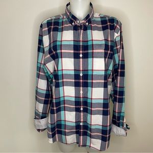 Express Soft Wash Men’s Large Plaid Button Down Shirt Flip Cuff